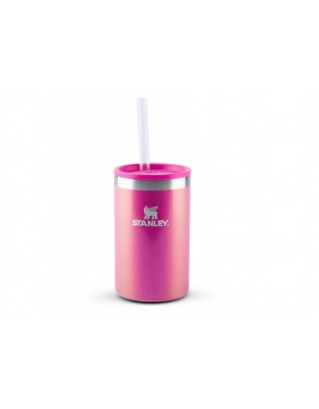 CAN COOLER COM CANUDO STANLEY DAZZLE PINK SHIMMER 296 ML
